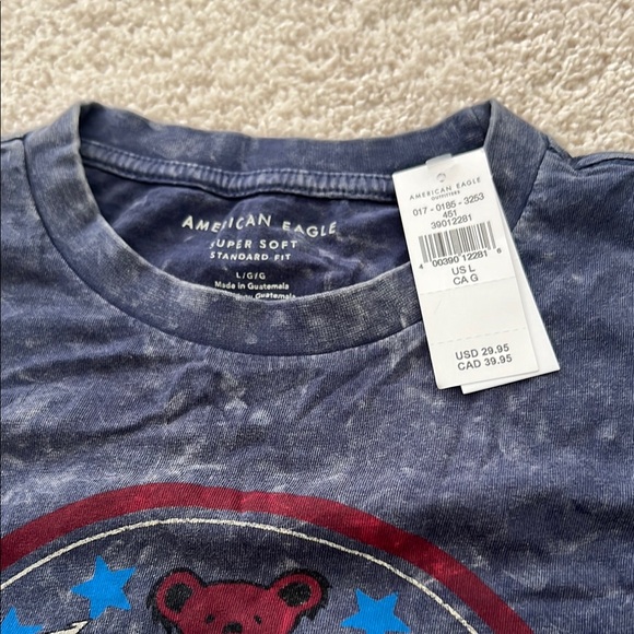 Grateful Dead Blue Short Sleeve Tee with Graphic Design - Picture 2 of 2